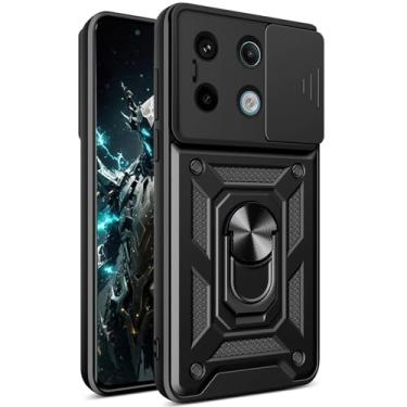 Imagem de Capa CSmall para Xiaomi Redmi Note 13 4G com capa de lente de câmera deslizante para homens, capa de proteção à prova de choque de grau militar com suporte de anel giratório para Redmi Note 13 4G SJ