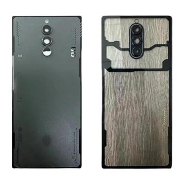 Imagem de Capa de bateria SHOWGOOD para ZTE Nubia Red Magic 8 Pro para RedMagic 8 Pro capa traseira com lente repalcemet (preta com lente)