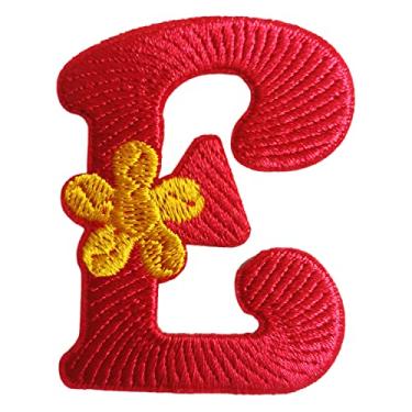 Imagem de 5 Pçs Patches de letras de chenille adesivos de ferro em remendos de letras universitárias com glitter bordado patch costurado em remendos para roupas chapéu camisa bolsa (rosa choque, E)