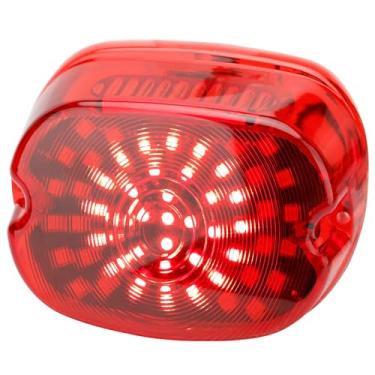 Imagem de VG MOTO Luz traseira de LED para motocicleta, luzes de freio piscantes vermelhas, substituição de perfil baixo para Harley Dyna Sportster 883 1200 Road King Tour Glide Road Glide Road King