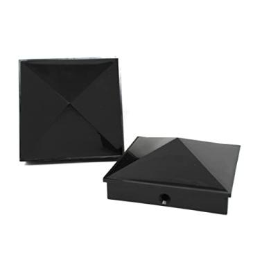 Imagem de Tampa de poste de vinil pirâmide de plástico nominal 5x5 (11,4 cm x 11,4 cm) com furo pré-perfurado em várias quantidades pretas ou brancas para postes nominais de 12,7 cm x 12,7 cm (16, preto)
