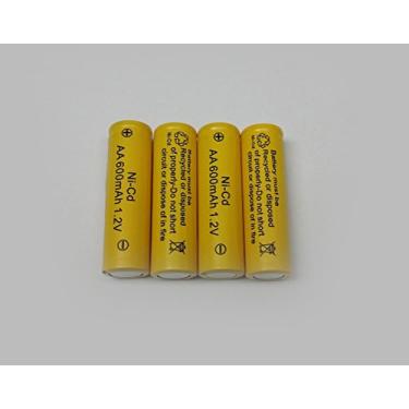 Imagem de Baterias recarregáveis AA Ni-Cd 600mAh amarelas para unidades alimentadas por energia solar (pacote com 4)