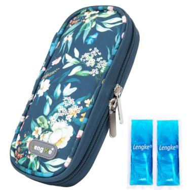 Imagem de LengKe Estojo de viagem para refrigerador de insulina, resfriador de caneta de insulina, aprovado pela TSA, azul camélia, floral
