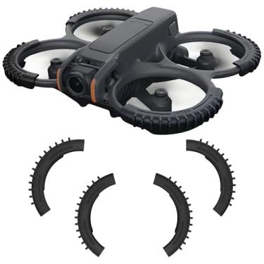 Imagem de Protetor de hélice Avata 2 - Anel de proteção anticolisão de silicone anticolisão para acessórios de drone DJI Avata 2, preto