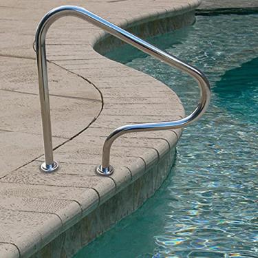 Imagem de Corrimão de piscina corrimão de aço inoxidável 304 113 kg capacidade de carga prata à prova de ferrugem trilho de guia de piscina humanizado