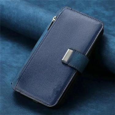 Imagem de Para samsung s22 s23 s24 ultra s20 fe s21 s 22 ultra s10 plus capa carteira de couro para samsung galaxy note 20 caso, azul, para samsung s8