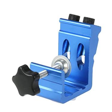 Imagem de Kit de gabarito para furo de bolso de alumínio tudo em um Kit de marcenaria com cavilha de 15 graus Localizador de furo oblíquo com broca escalonada de 9 mm Furador de cavilha com braçadeira embutida