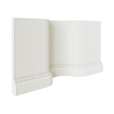 Imagem de Biombos e Divisórias Painel De Papel Para Decoração De Sala, Tela Divisória Retrátil Dobrável, Divisória De Parede Temporária Móvel Para Sala De Estar, Quarto, Escritório(White,157.4inx76.7in)