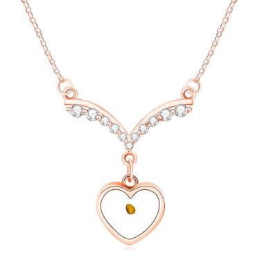 Imagem de Mayfaith Colar de zircão com asas de anjo brilhante, pingente de semente de mostarda combinado com Faith, colar ajustável para presente feminino para melhor amiga YA4836, Adjustable, Aço inoxidável,