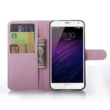 Imagem de NEKOYA Capa carteira MEIZU MX5, capa carteira flip de couro PU premium com compartimento para cartão, suporte e fecho magnético [capa interna à prova de choque de TPU] Compatível com MEIZU MX5