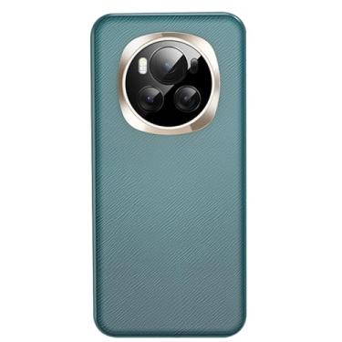 Imagem de HAO RIYLN Capa para Honor Magic 6 Pro/6, capa protetora completa de couro fino com proteção total de lentes antirriscos TPU moldura macia negócios capa protetora minimalista, verde, 6Pro