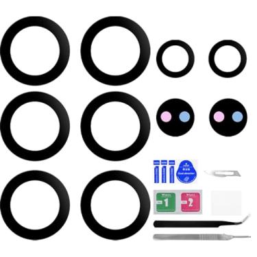 Imagem de BESJMYT Substituição da lente da câmera traseira para Samsung Galaxy S22 Ultra - Lente de vidro da câmera traseira com adesivo kit de reparo de ferramenta de correção completa Pinça pano de poeira