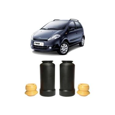 Imagem de Par Batente Coifa Dianteiro Chery Face 2010 2011 2012 2013 - QualyKits