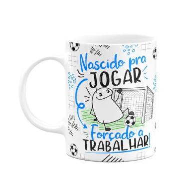Imagem de Caneca Divertida Flork - Nascido pra jogar futebol! - JPS INFO