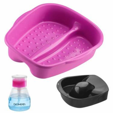 Imagem de Kit Manicure e Pedicure Tigela mão + Bacia Pés + Porta acetona Salão d