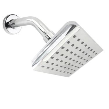 Imagem de Ducha Chuveiro Aquecedor Solar Gás Slim Flex Quadrado Inox - Alpha Hid