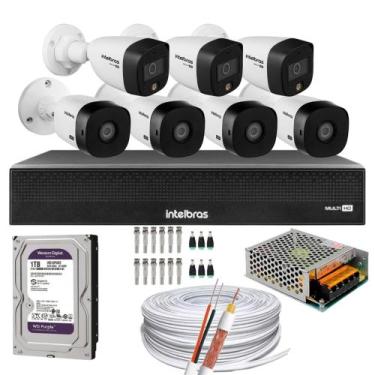 Imagem de Kit 7 Câmeras Intelbras 3 cam Full Color 4 cam 1220b Full Hd Dvr Mhdx 