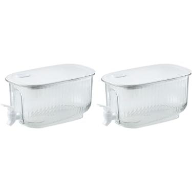 Imagem de 2 Unidades de Chaleira Fria Com Torneira, Dispensador de Bebidas, Dispensador de Bebidas de Plástico, Grande Capacidade, Refrigerador, Bebidas, Espessado, à Prova de Vazamento,