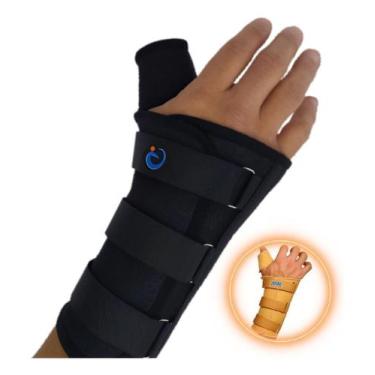 Imagem de Munhequeira Imobilizador Pulso Punho Polegar Direito Preto M - Ideal P