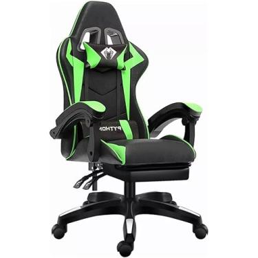 Imagem de Cadeira Gamer Especial Profissional Ergonômica Reclinável Suporta Até 150Kg Ultra Confortável Com Apoio Para Cabeça, Braços, Costas, Lombar e Apoio Para Os Pés (Verde)