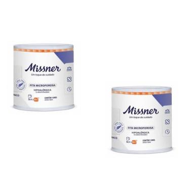 Imagem de Kit 2 Fitas Cirúrgica Microporosa Branca 5cm X 10m - Missner