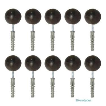 Imagem de Batedor bola de borracha para porta batente amortecedor 20un - Sfor,  