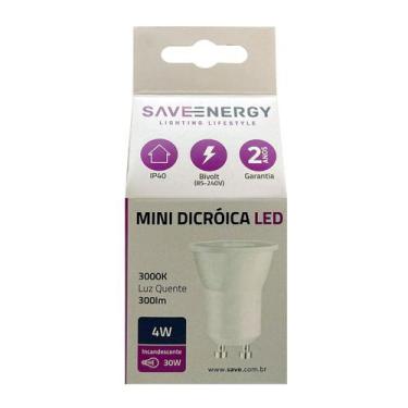 Imagem de Lâmpada de Led Mini Dicroica 4W 3000K 36 GU10 Bivolt - Save Energy - S