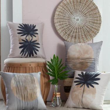 Imagem de Kit 4 Capa de Almofada 43 x 43 Estampada  Flores Havi Jolitex - Joitex
