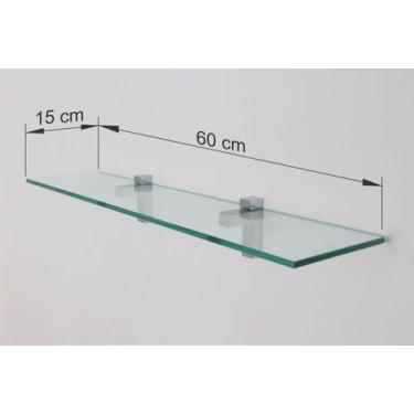 Imagem de Prateleira Vidro Sala Quarto Cozinha 60x15 Inova Decor