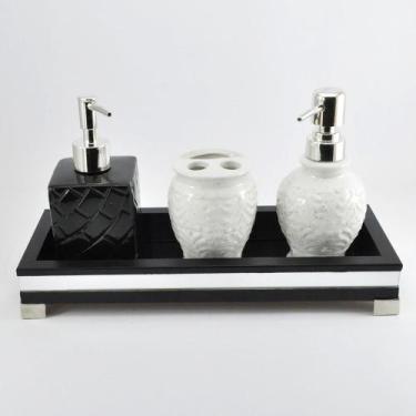 Imagem de Bandeja -SLIM LUXO- Lavabo Banheiro Espelhada Pés metal Madeira cor PR