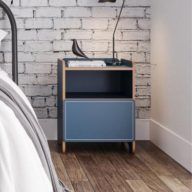 Imagem de Mesa de Cabeceira 1 Gaveta Cindy Azul