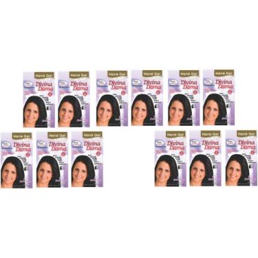 Imagem de Hene Em Gel Jaborandi 12x180gr Divina Dama Preto Forte (Preto Azulado)