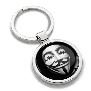 Imagem de Biomar Labs 3D Metal Anônimo Máscara V para Vingança Chaveiro Presente Homens Mulheres Chaveiro Caixa de Presente KK 158, Multi, 7.5cm x 3 cm