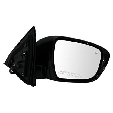 Imagem de TRQ Espelho retrovisor de porta manual aquecido com tinta giratória para combinar com RH para Nissan