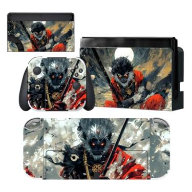Imagem de PlayVital Para Nintendo Switch OLED Skins Conjunto Completo – Adesivo de Vinil Protetor Sem Resíduos para Console Switch OLED, Dock, Joycon e Pegas de Mão - Fallen Wukong