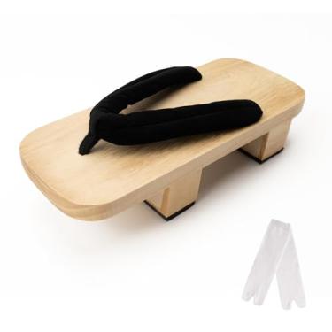 Imagem de Cutey May Tamancos japoneses Geta de madeira com meias Tabi, Madeira e preto, 8-9