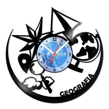 Imagem de Relógio De Parede Disco Vinil Profissões - Geografia - VPR-080 - Moder