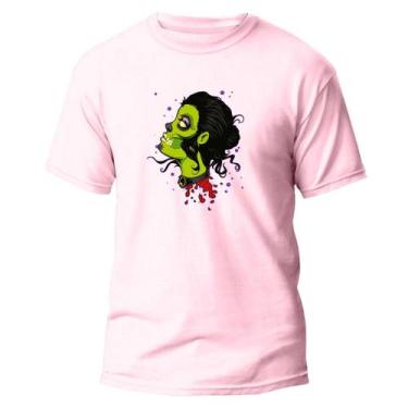 Imagem de  Camiseta Basica Algodão Premium Estampa Digital Zombie Girl - NoBrand