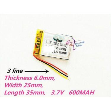 Imagem de 602535 3 Fios 3,7v 6mm X 25mm X 35mm 600mah - KMIG