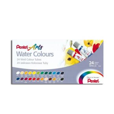 Imagem de Aquarela Water Colours Com 24 Cores Tubo 5ml Pentel Arts, Branco