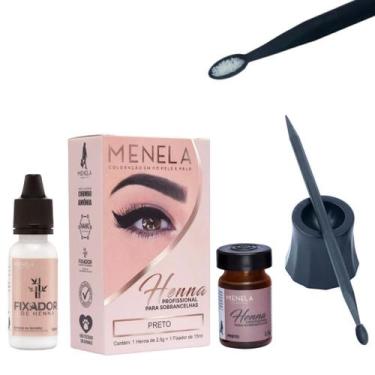 Imagem de Kit Sobrancelha Henna Menela Fixador Profissional Palito Dosandor e Da