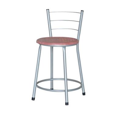 Imagem de Banqueta Baixa Epoxi Cinza Retro - Laumar, Terracota