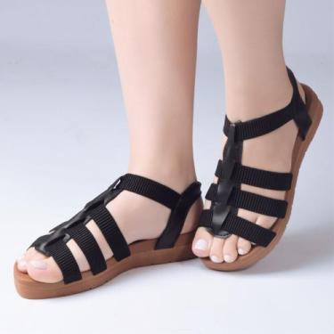 Imagem de Sandália Flexível Gladiadora Rasteirinha Anatômica Macia Feminina - le