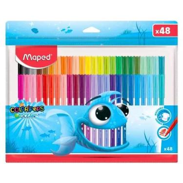 Imagem de Caneta Hidrográfica ColorPeps Ocean Polvo com 48 Cores MAPED