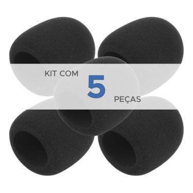 Imagem de 5x Espuma Externa Anti Puff P/ Microfones Com Fio E Sem Fio - PIX
