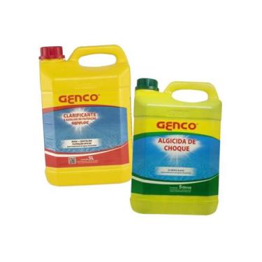 Imagem de Kit Clarificante 5L + Algicida de Choque 5l Genco Piscina