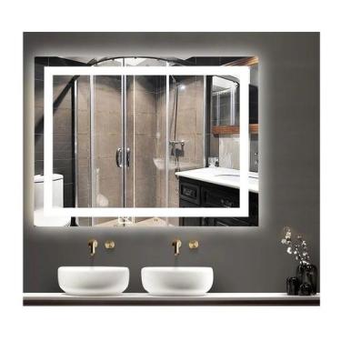 Imagem de Espelho jateado iluminado com led frio 80x100cm - Woodglass