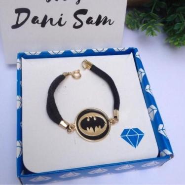 Imagem de Pulseira menino infantil, desenho Batman folheado a ouro - Joias Dani 