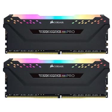 Imagem de Kit memória 32gb ddr4 (2 x 16gb) 2666mhz corsair vengeance pro rgb, bl