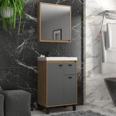 Imagem de Gabinete de Banheiro 60cm com Lavatório e Armário Ref 630 Cewal - Itap